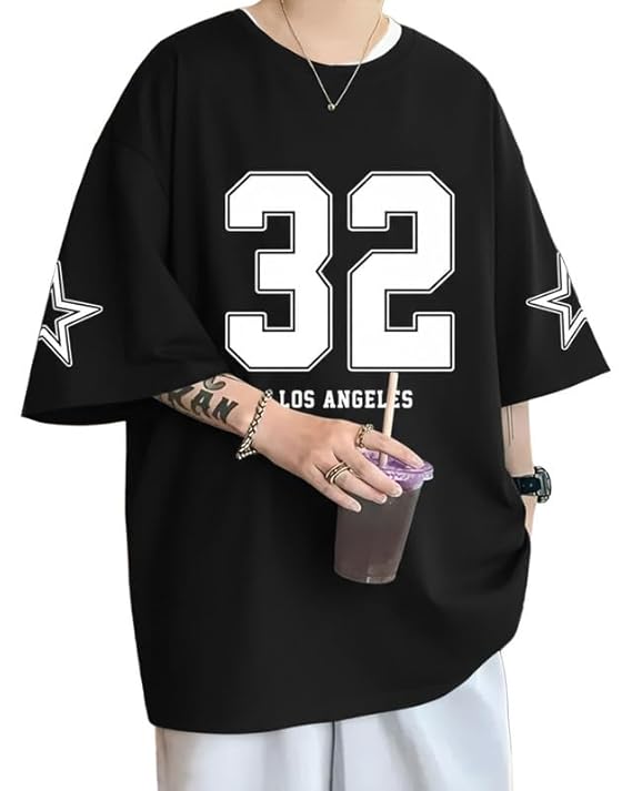 41T31Sc9ECL._SX569_ AUSK Men's Half Sleeve Drop Shoulder Loose T-Shirt || Drop Shoulder Printed Oversized Tshirt for Mens