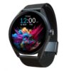 Titan Crest 1.43” AMOLED Smart Watch with BT Calling, AI Morning Briefs, Functional Crown, Health Tracking, Aluminium Body, 100+ Sports Modes, Smartwatch for Men and Women - Black Silicone Strap