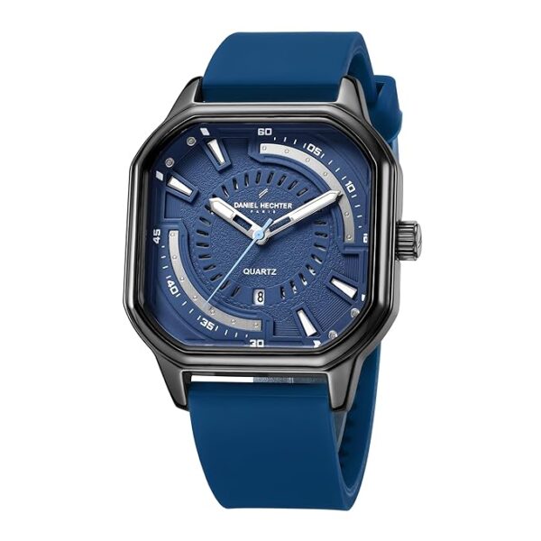 71fkdph4i9L._SX679_ Daniel Hechter Paris Rivoli Collection Modern Analog Watch for Men with Octagon Dial and Silicon Band-DHM1003
